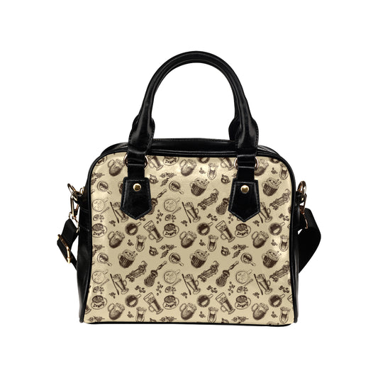 Coffee Pattern Print Design 05 Shoulder Handbag