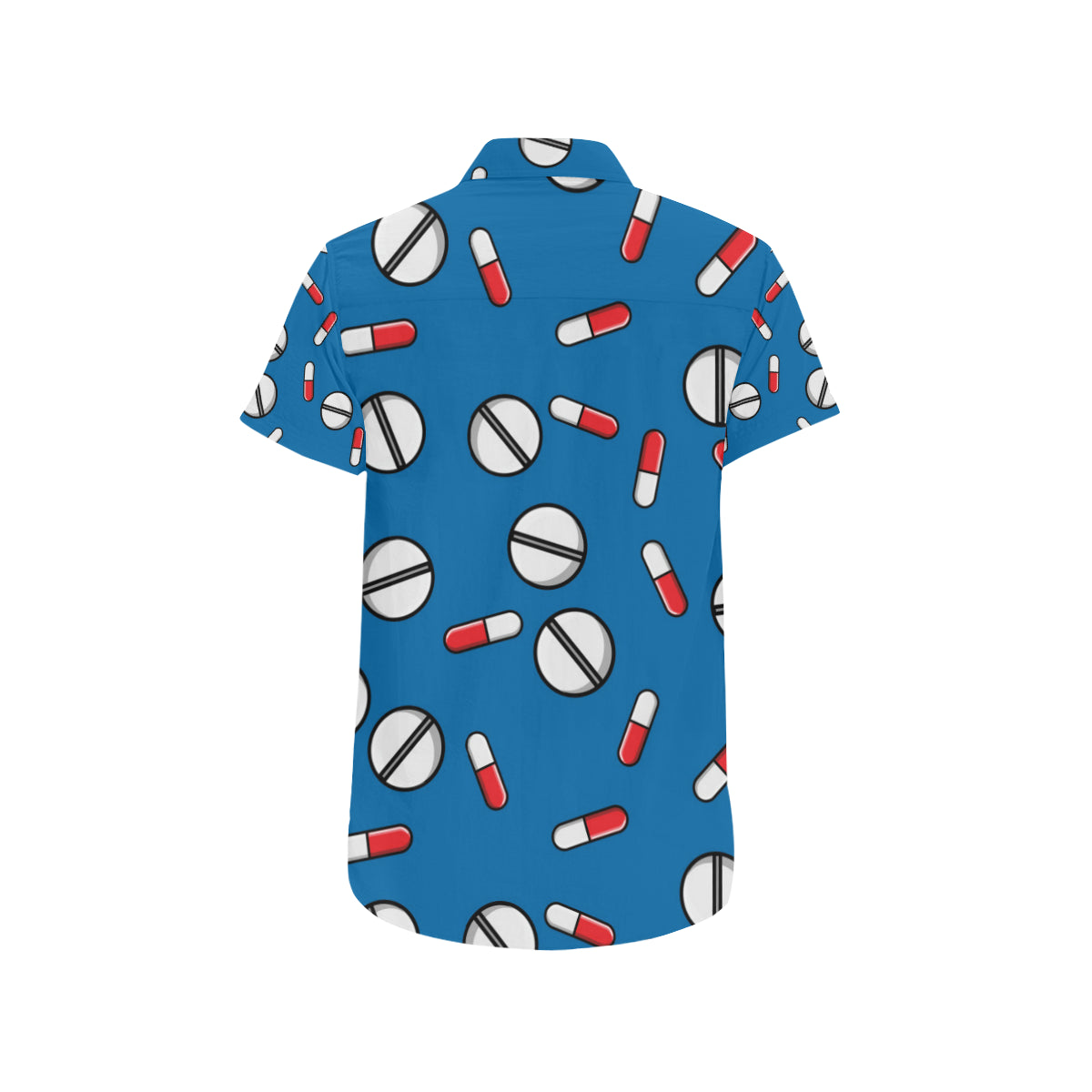 Pill Pattern Print Design A05 Men's Short Sleeve Button Up Shirt