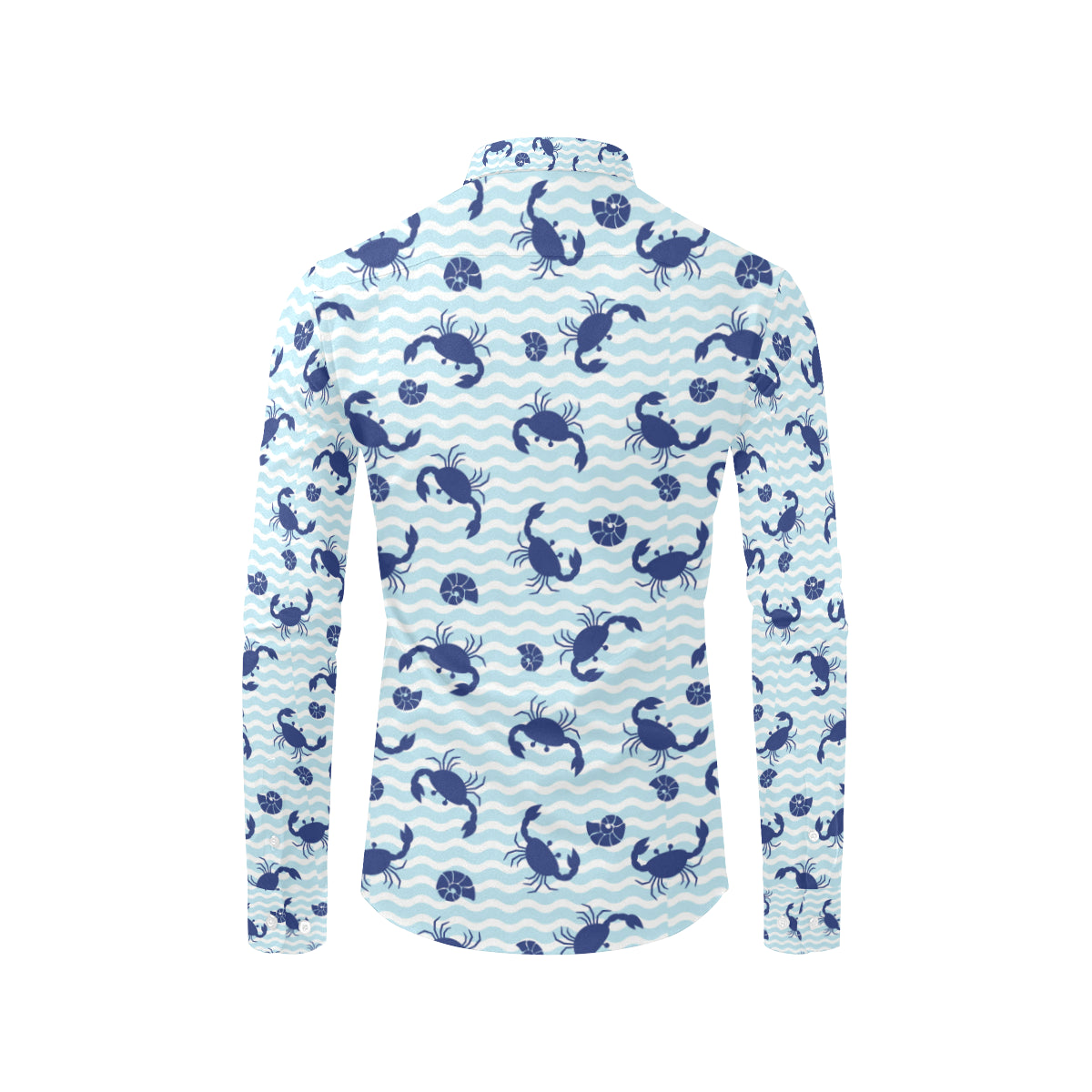 Crab Pattern Print Design 04 Men's Long Sleeve Shirt