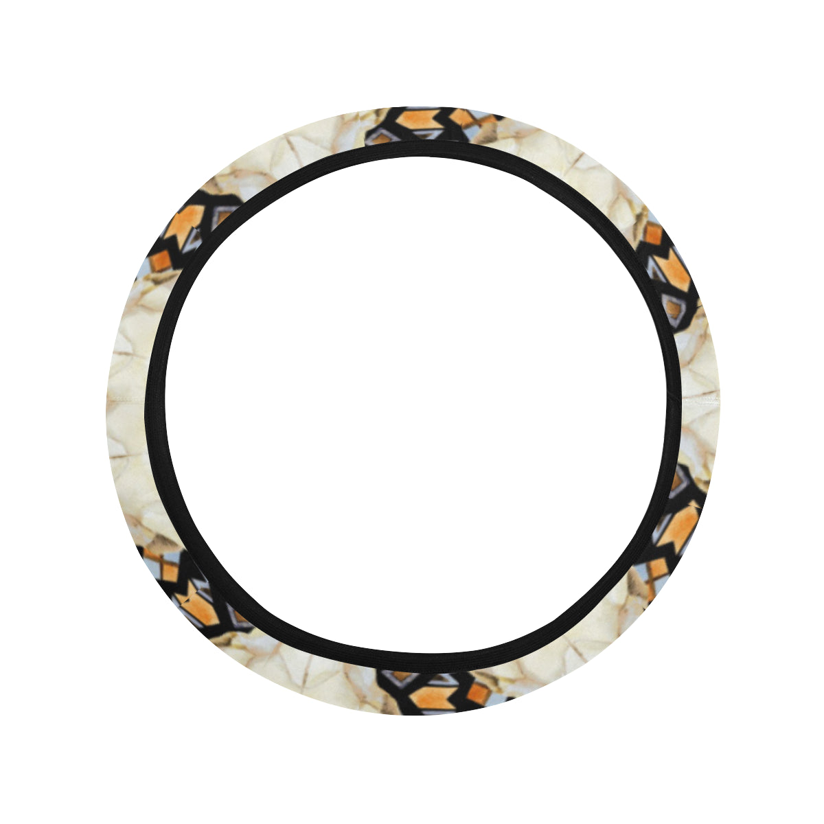 Buffalo Head Pattern Print Design 03 Steering Wheel Cover with Elastic Edge
