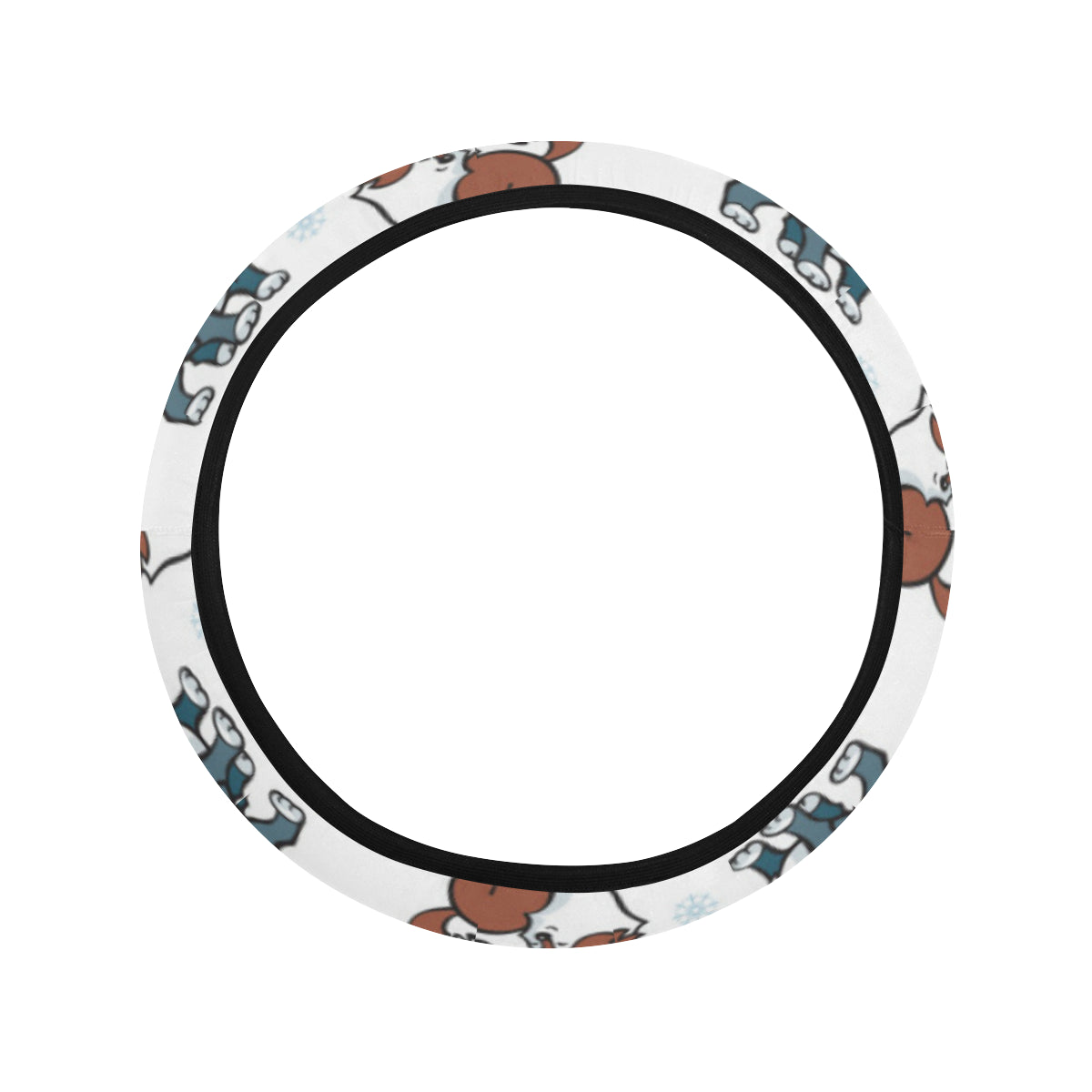 Alaskan Malamute Pattern Print Design 02 Steering Wheel Cover with Elastic Edge