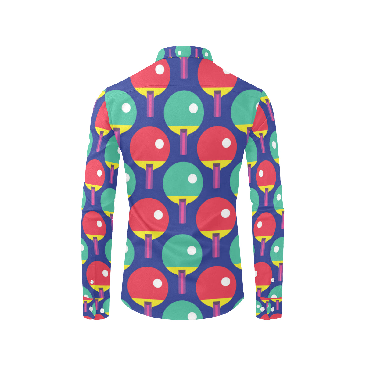 Ping Pong Pattern Print Design A03 Men's Long Sleeve Shirt