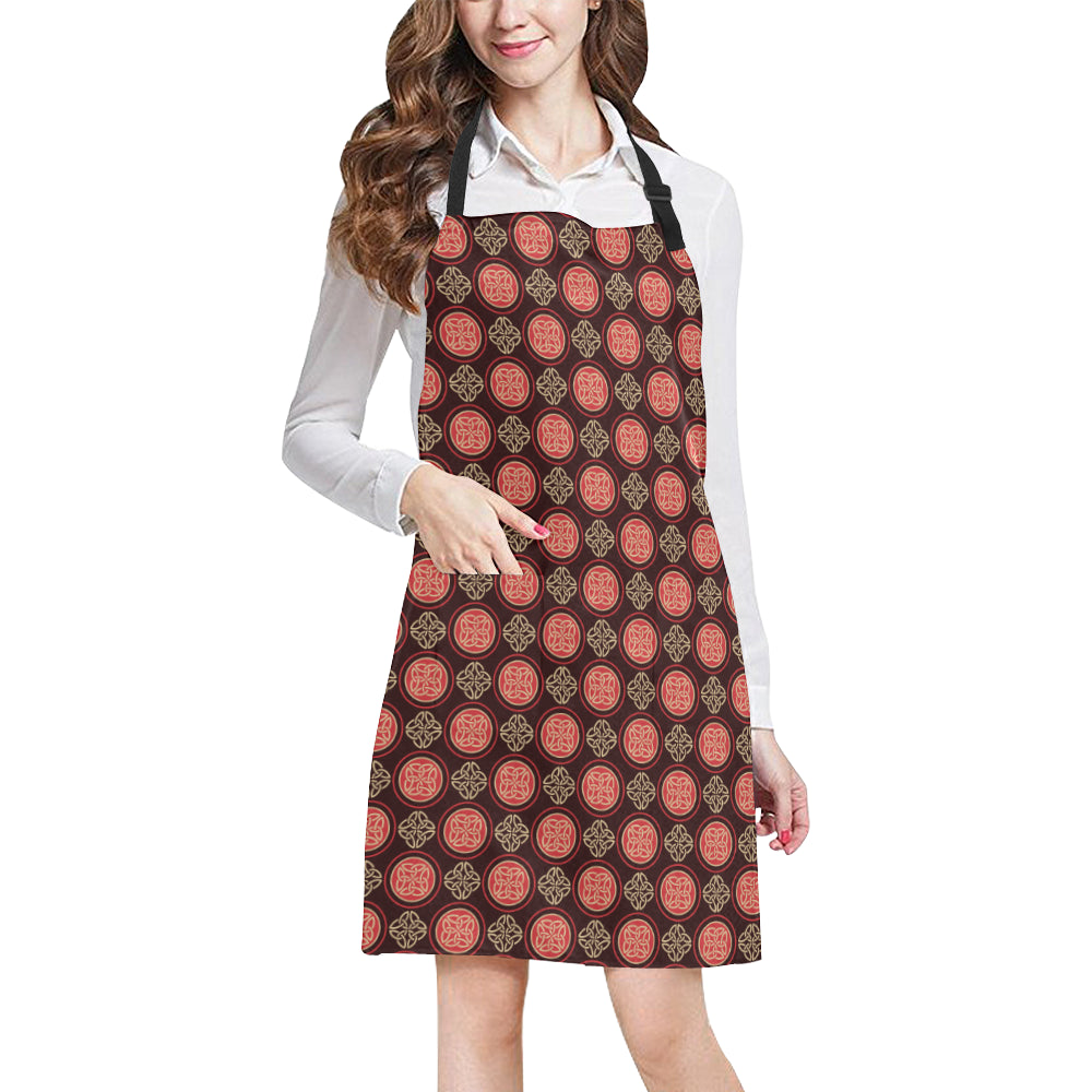 Celtic Pattern Print Design 02 Apron with Pocket