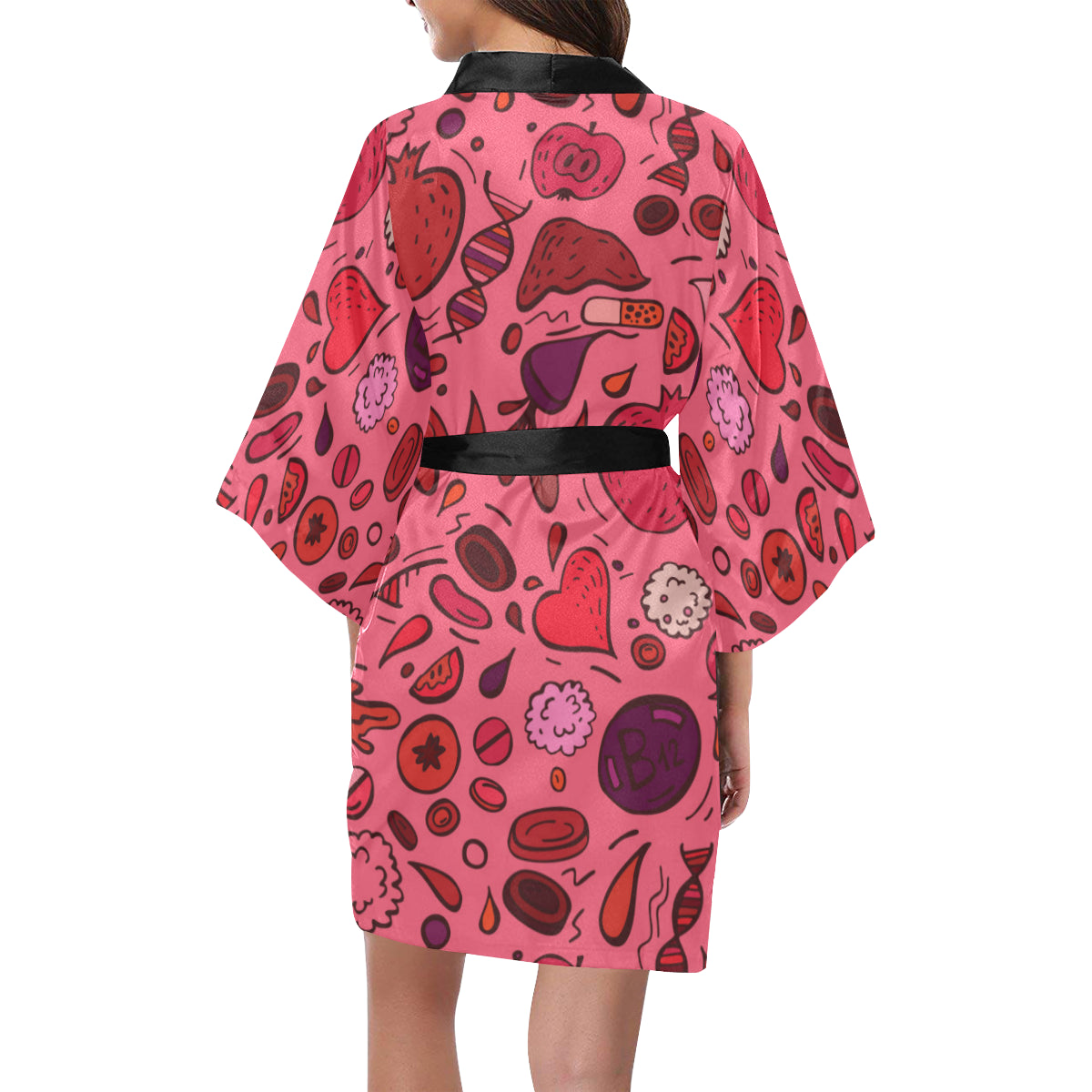 Phlebotomist Pattern Print Design A01 Women's Short Kimono