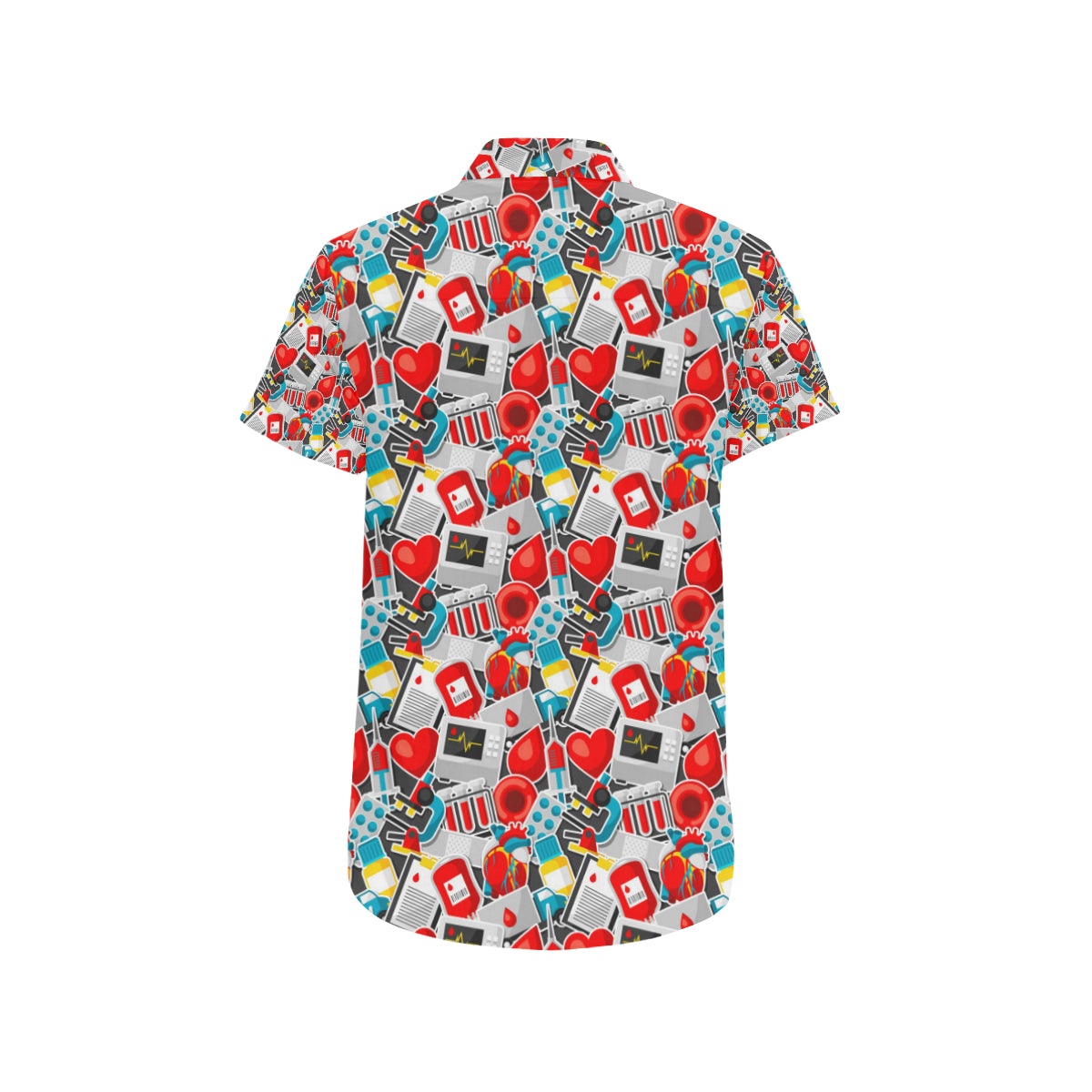 Phlebotomist Medical Themed Men's Short Sleeve Button Up Shirt