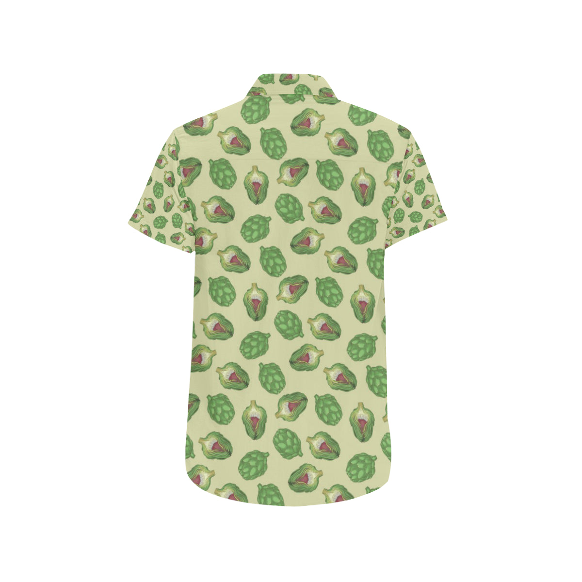 Artichoke Pattern Print Design 03 Men's Short Sleeve Button Up Shirt