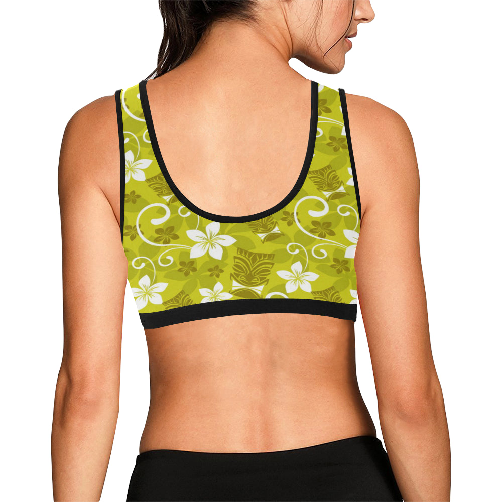 Hawaiian Themed Pattern Print Design H019 Sports Bra