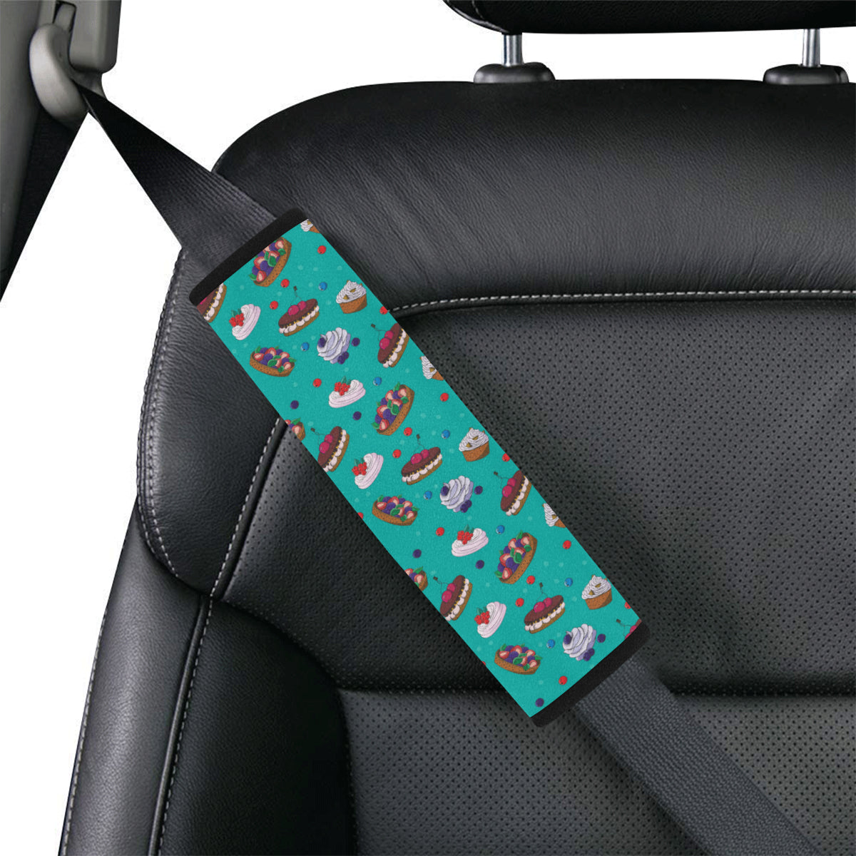 Cake Pattern Print Design 07 Car Seat Belt Cover