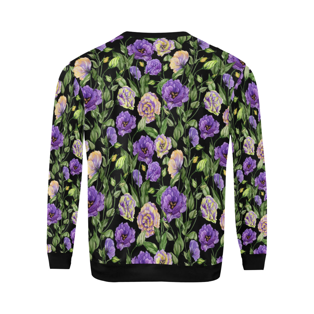 Lisianthus Pattern Print Design LT02 Men Long Sleeve Sweatshirt