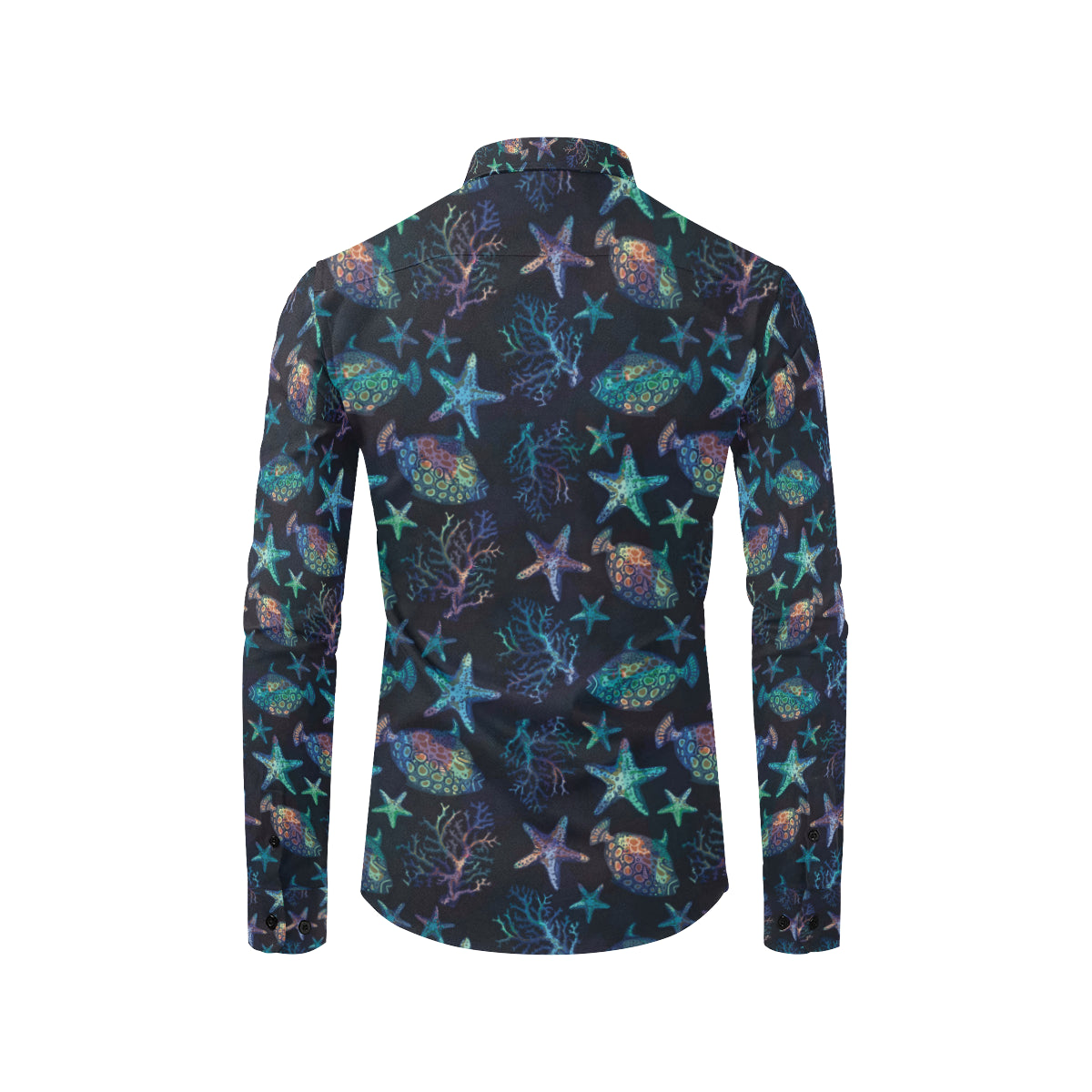 Starfish Pattern Print Design 01 Men's Long Sleeve Shirt