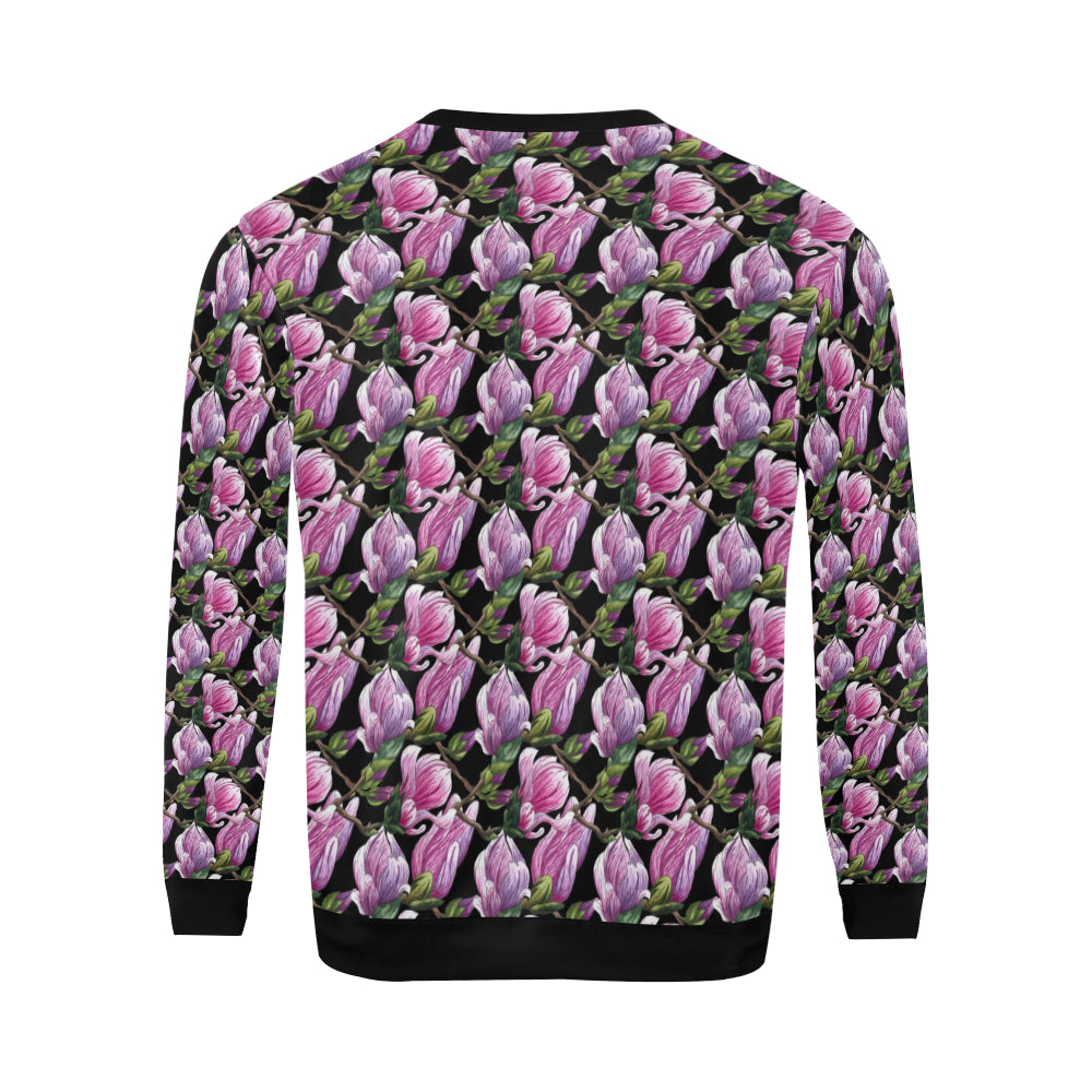 Magnolia Pattern Print Design MAG011 Men Long Sleeve Sweatshirt