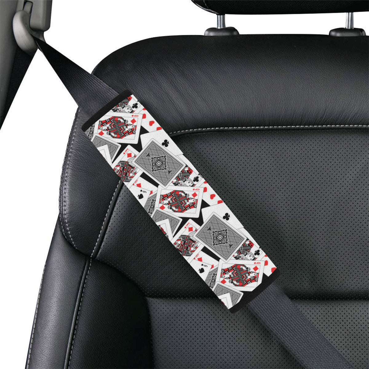 Poker Cards Pattern Print Design A04 Car Seat Belt Cover
