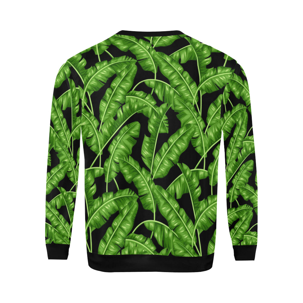 Banana Leaf Pattern Print Design BL01 Men Long Sleeve Sweatshirt