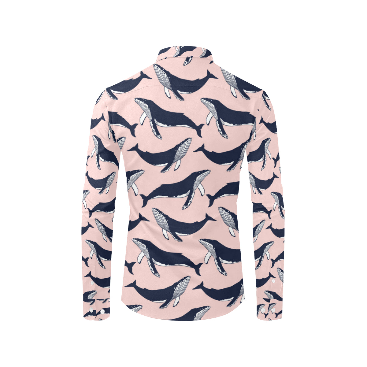 Humpback Whale Pattern Print Design 02 Men's Long Sleeve Shirt