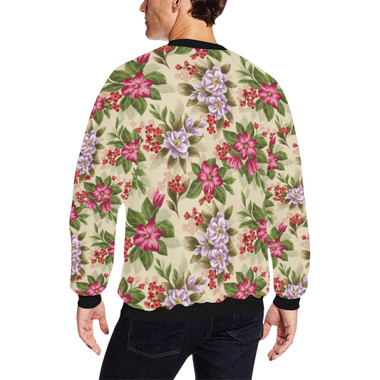 Summer Floral Pattern Print Design SF08 Men Long Sleeve Sweatshirt