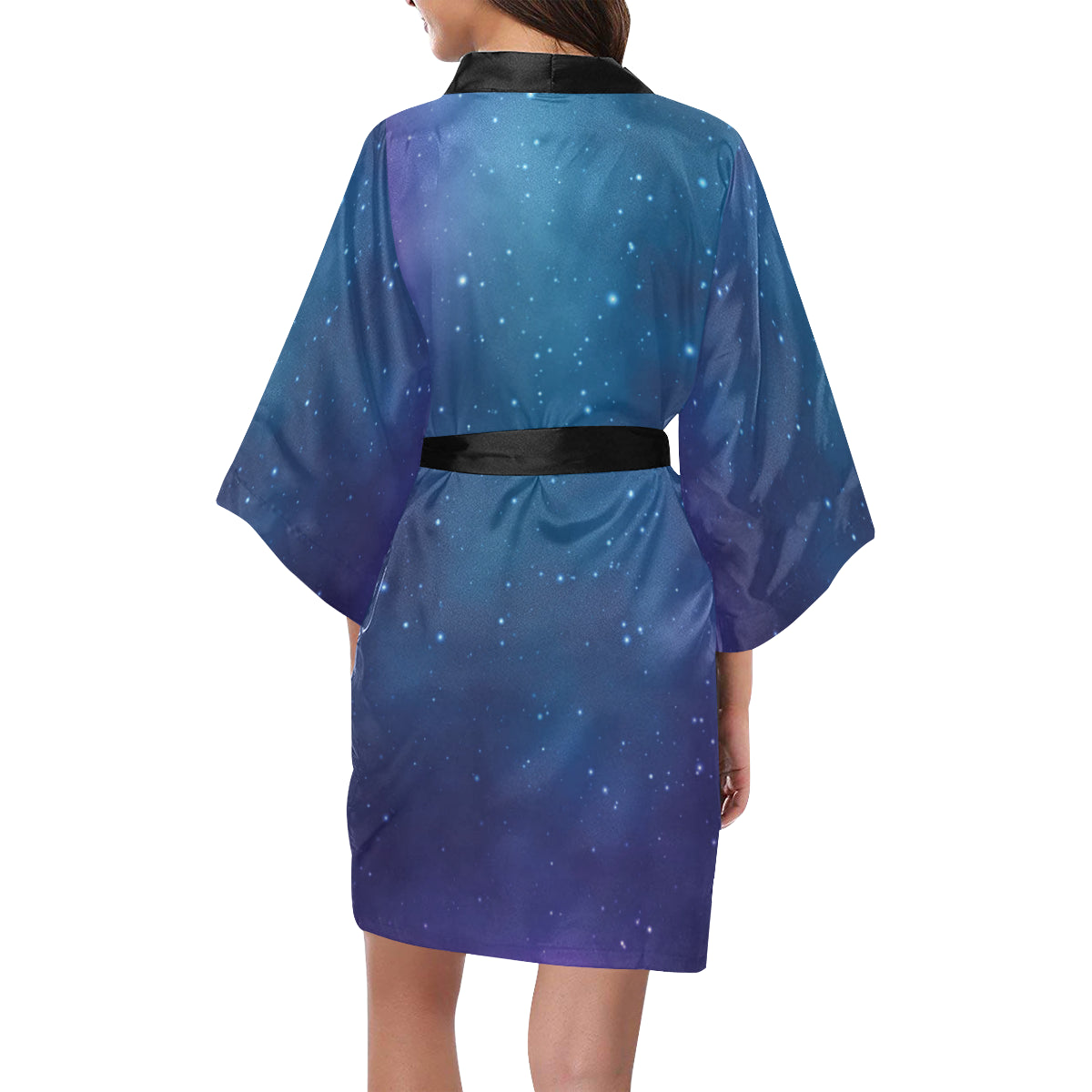 Nebula Pattern Print Design A01 Women's Short Kimono