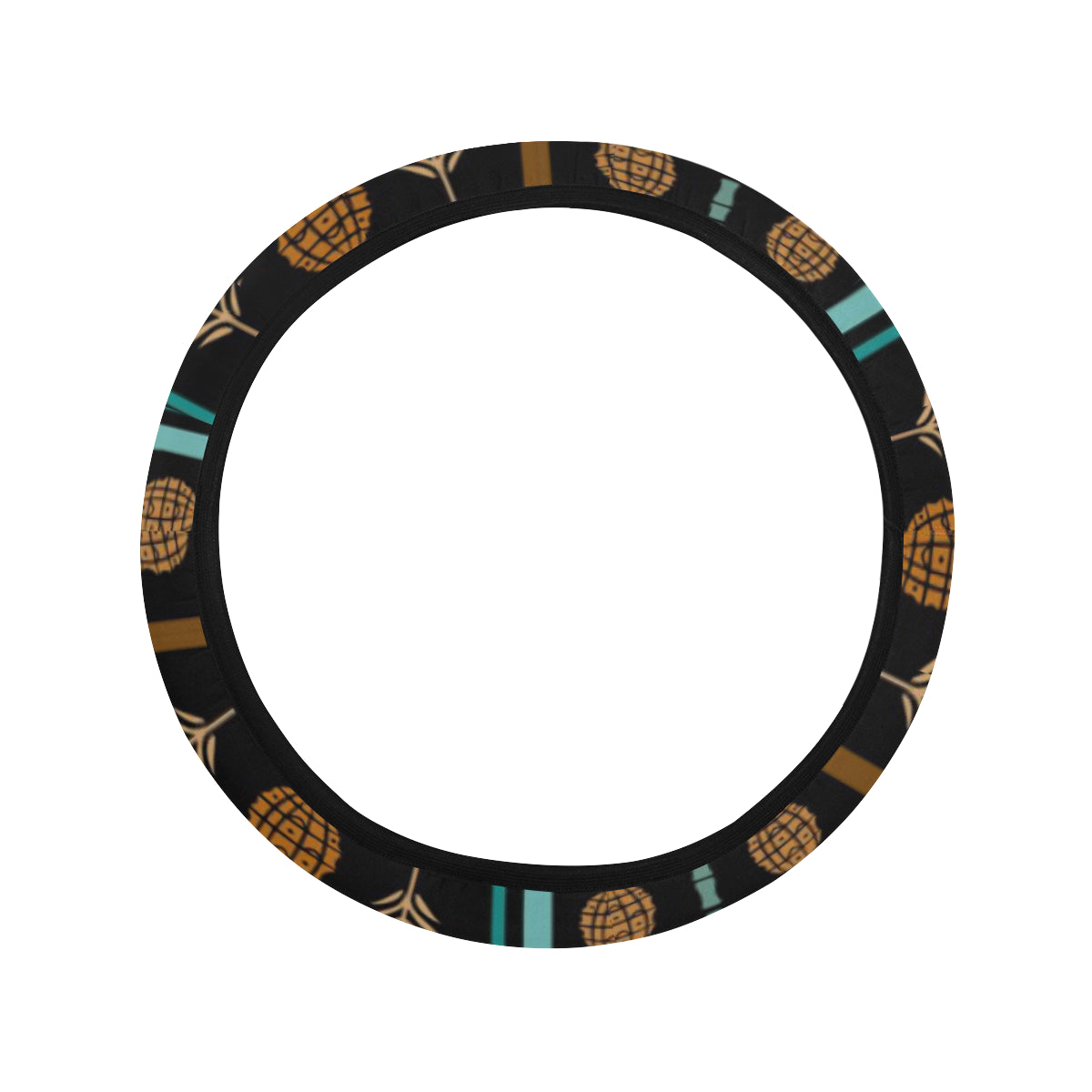 Hawaiian Themed Pattern Print Design H023 Steering Wheel Cover with Elastic Edge