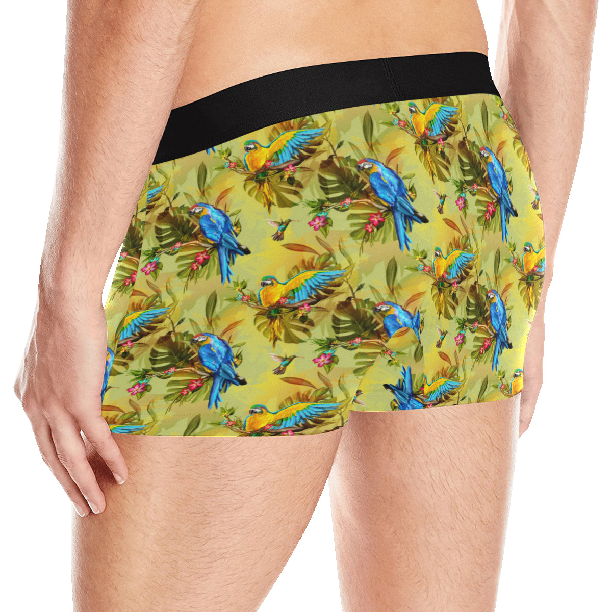 Parrot Pattern Print Design A02 Men's Boxer Briefs