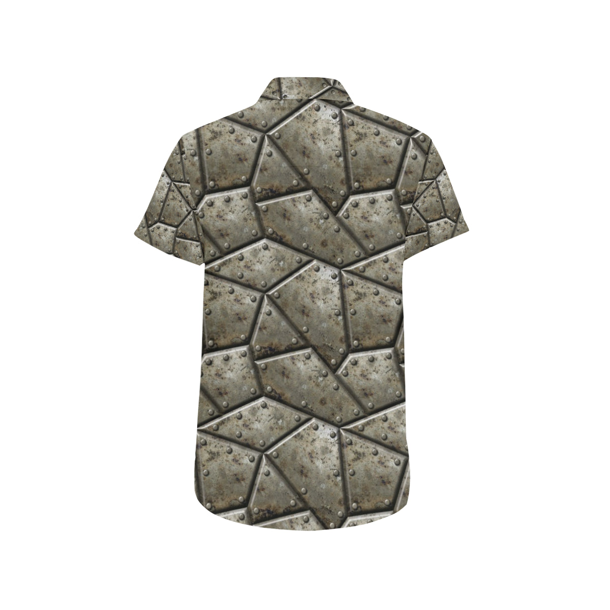 Armor Pattern Print Design 01 Men's Short Sleeve Button Up Shirt