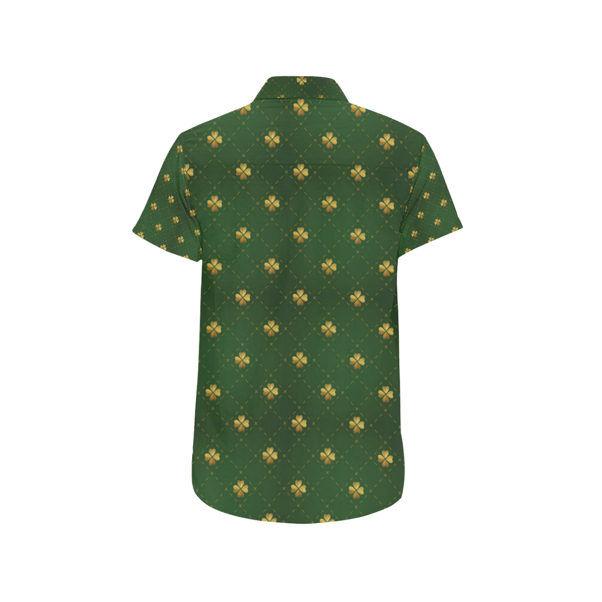 Clover Pattern Print Design 01 Men's Short Sleeve Button Up Shirt