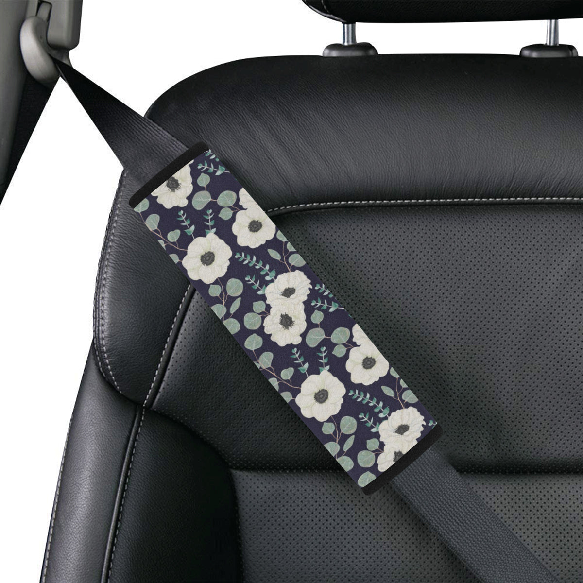 Anemone Pattern Print Design AM01 Car Seat Belt Cover