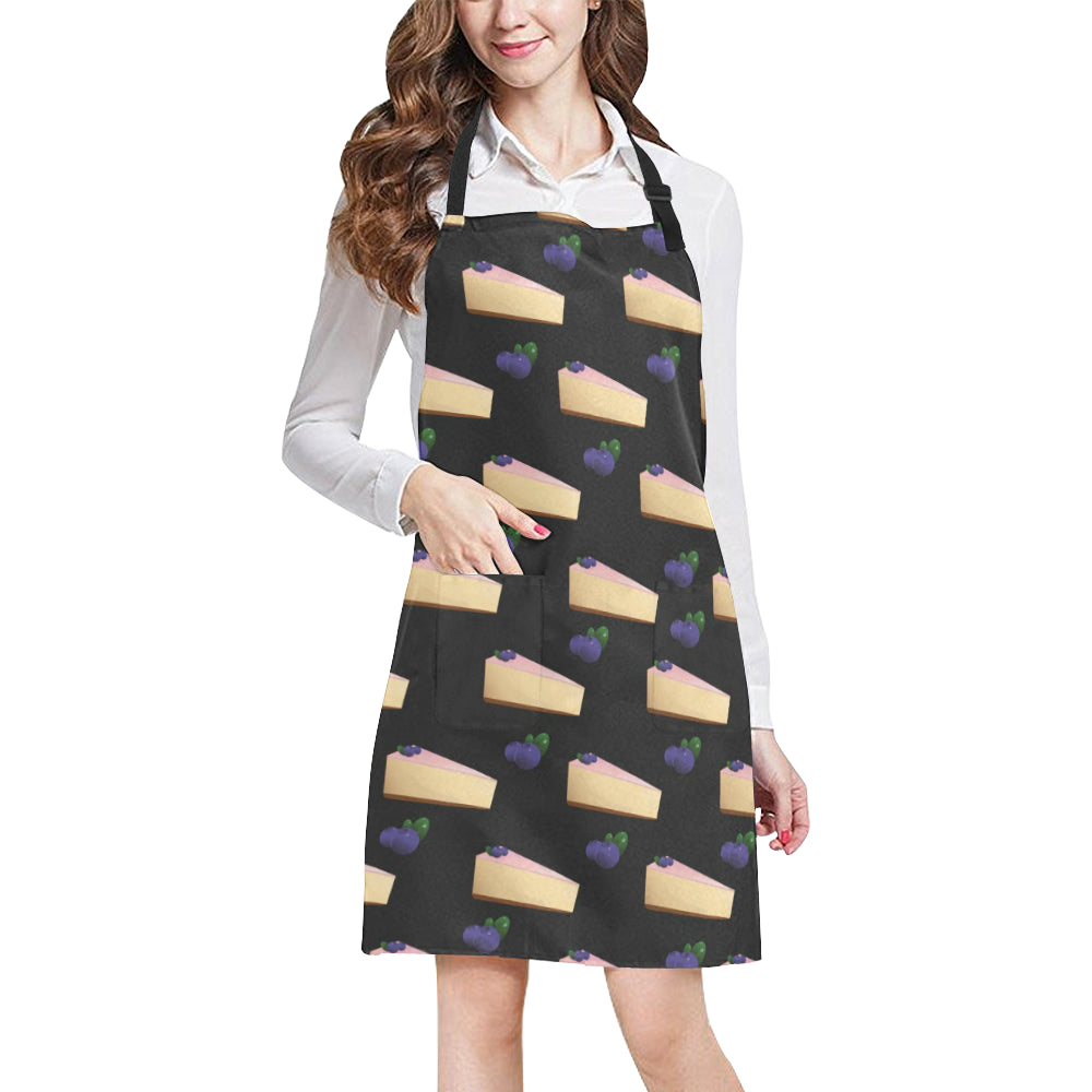 Cheesecake blueberry Pattern Print Design CK01 Apron with Pocket