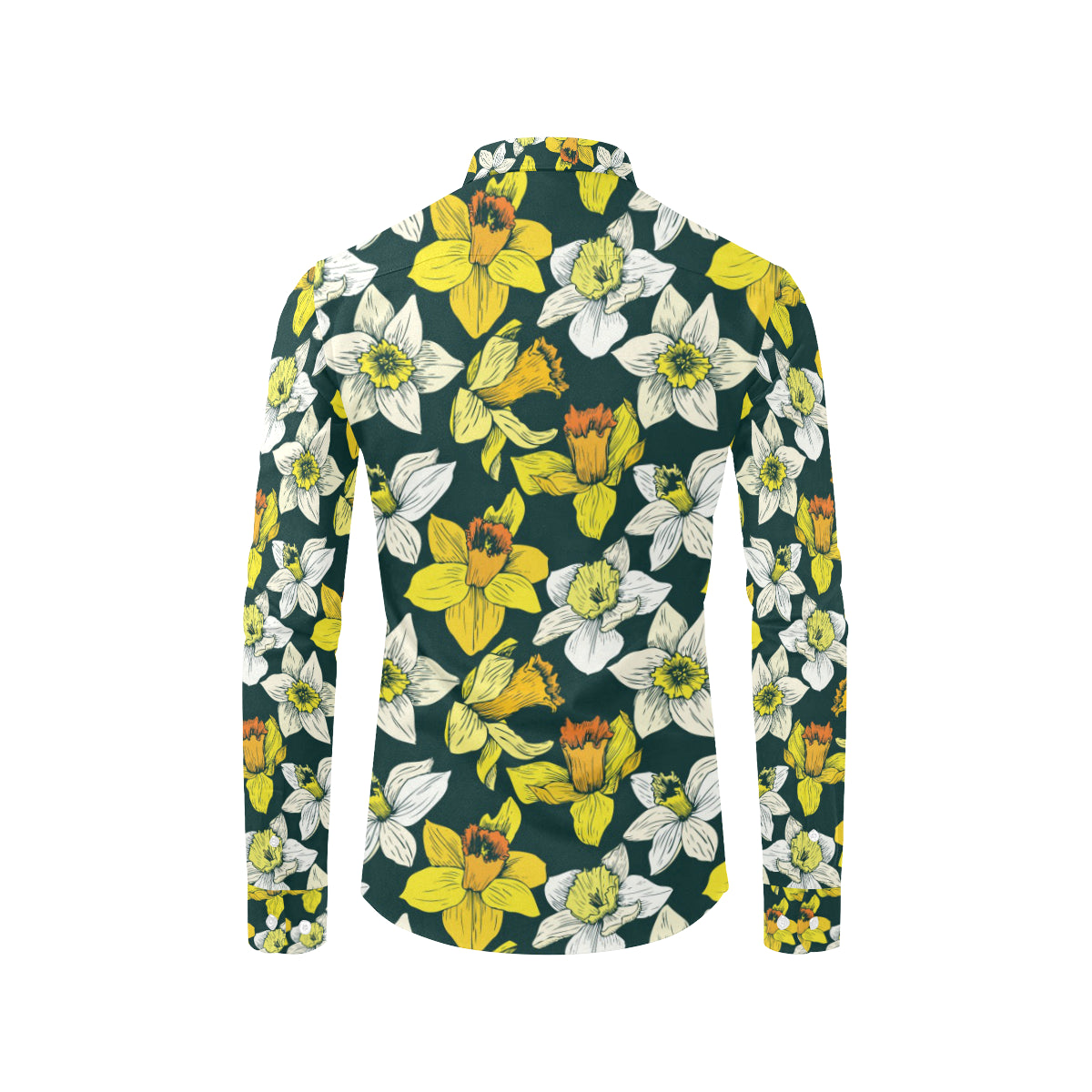 Daffodils Pattern Print Design DF02 Men's Long Sleeve Shirt