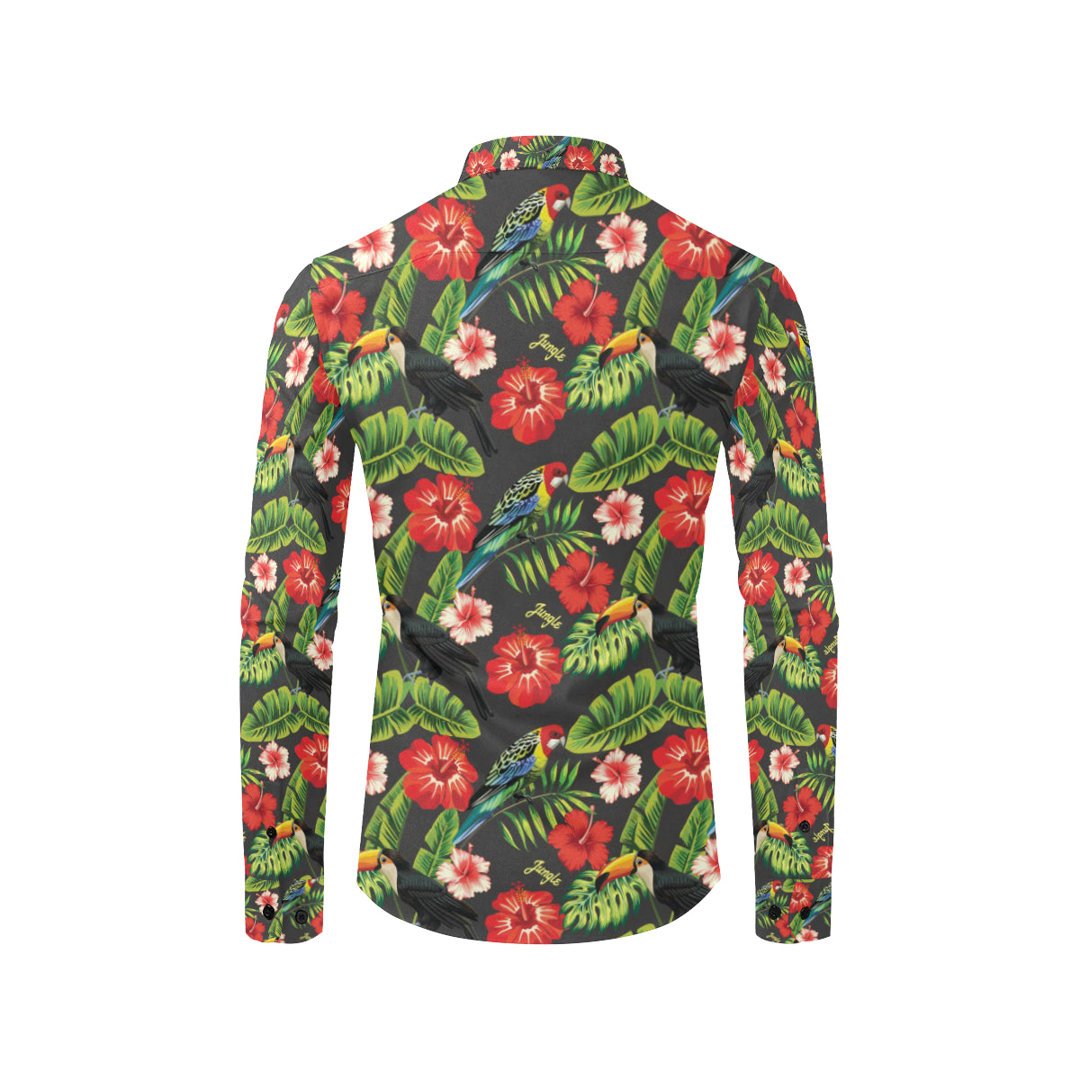 Tropical Flower Pattern Print Design TF04 Men's Long Sleeve Shirt