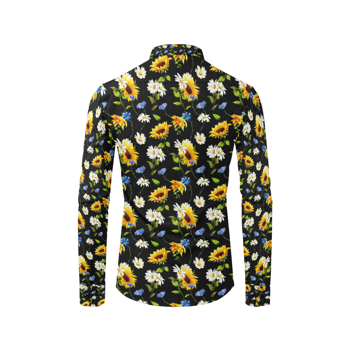 Sunflower Chamomile Bright Color Print Men's Long Sleeve Shirt