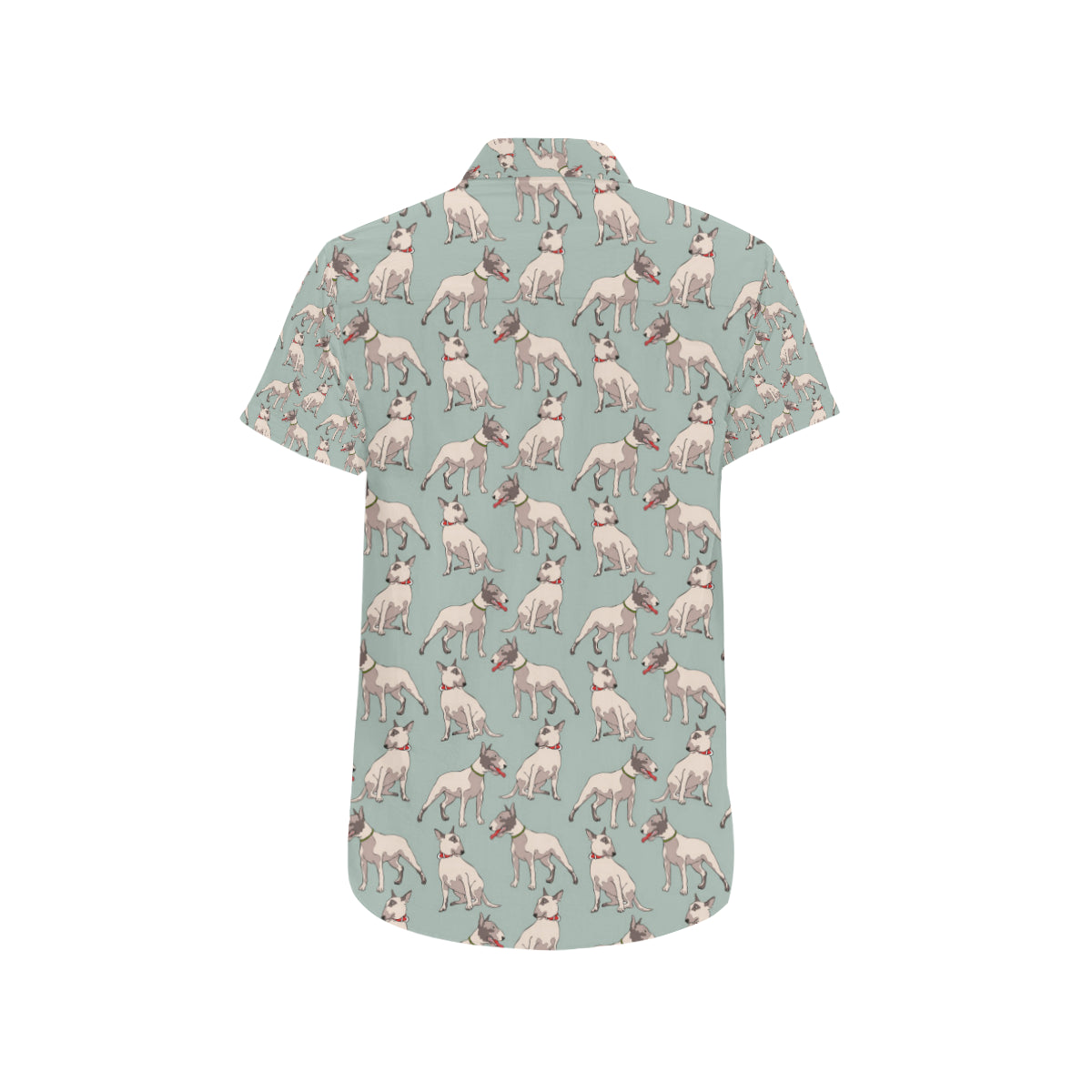 Bull Terrier Cute Print Pattern Men's Short Sleeve Button Up Shirt