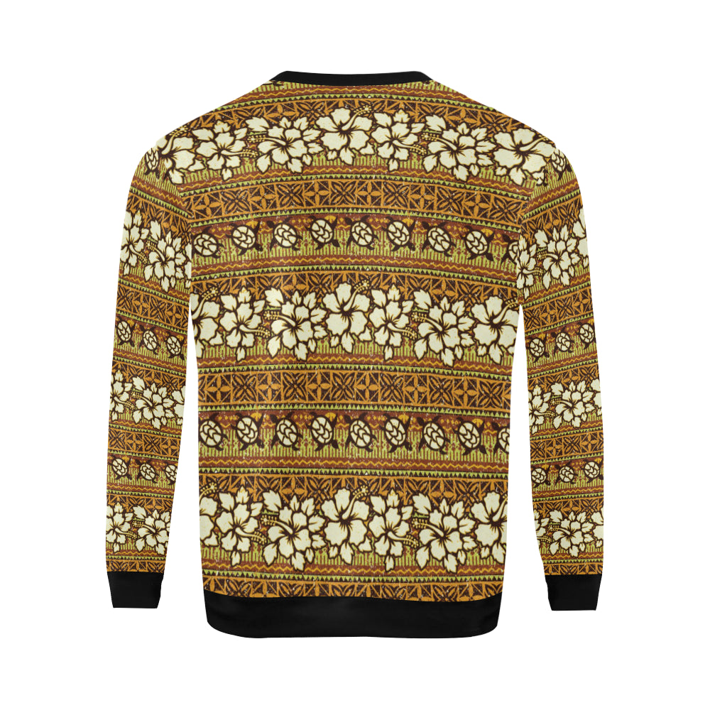 Hawaiian Themed Pattern Print Design H015 Men Long Sleeve Sweatshirt