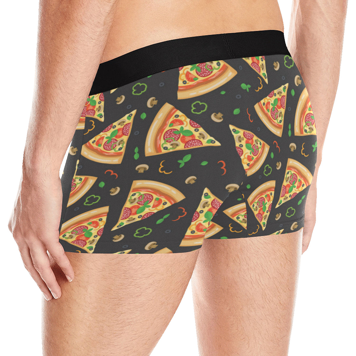 Pizza Pattern Print Design A02 Men's Boxer Briefs