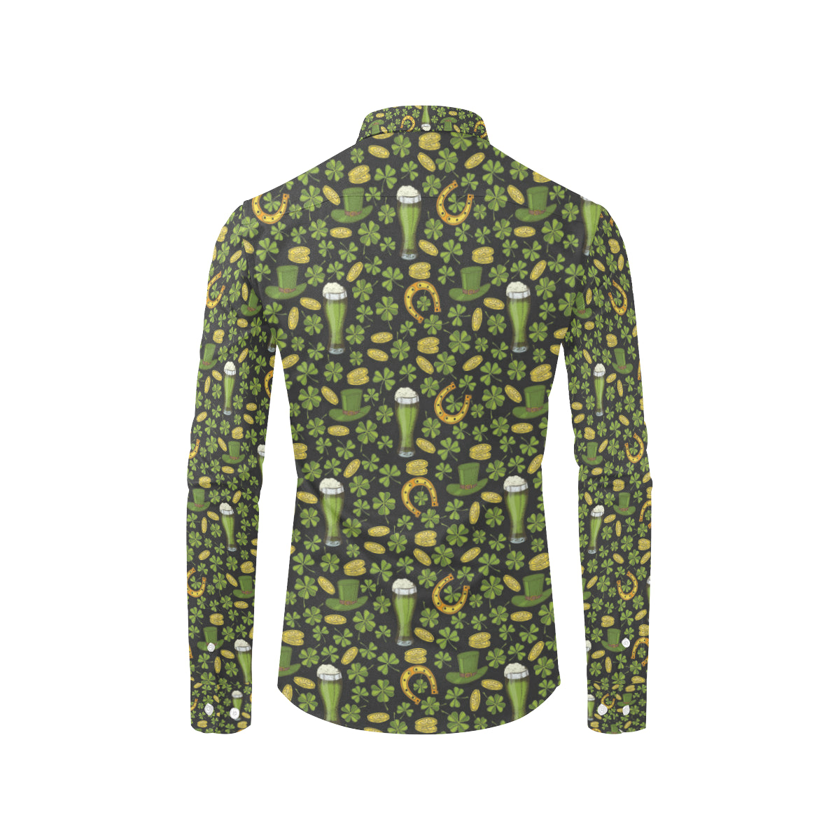 Clover St Patricks Pattern Print Design 03 Men's Long Sleeve Shirt