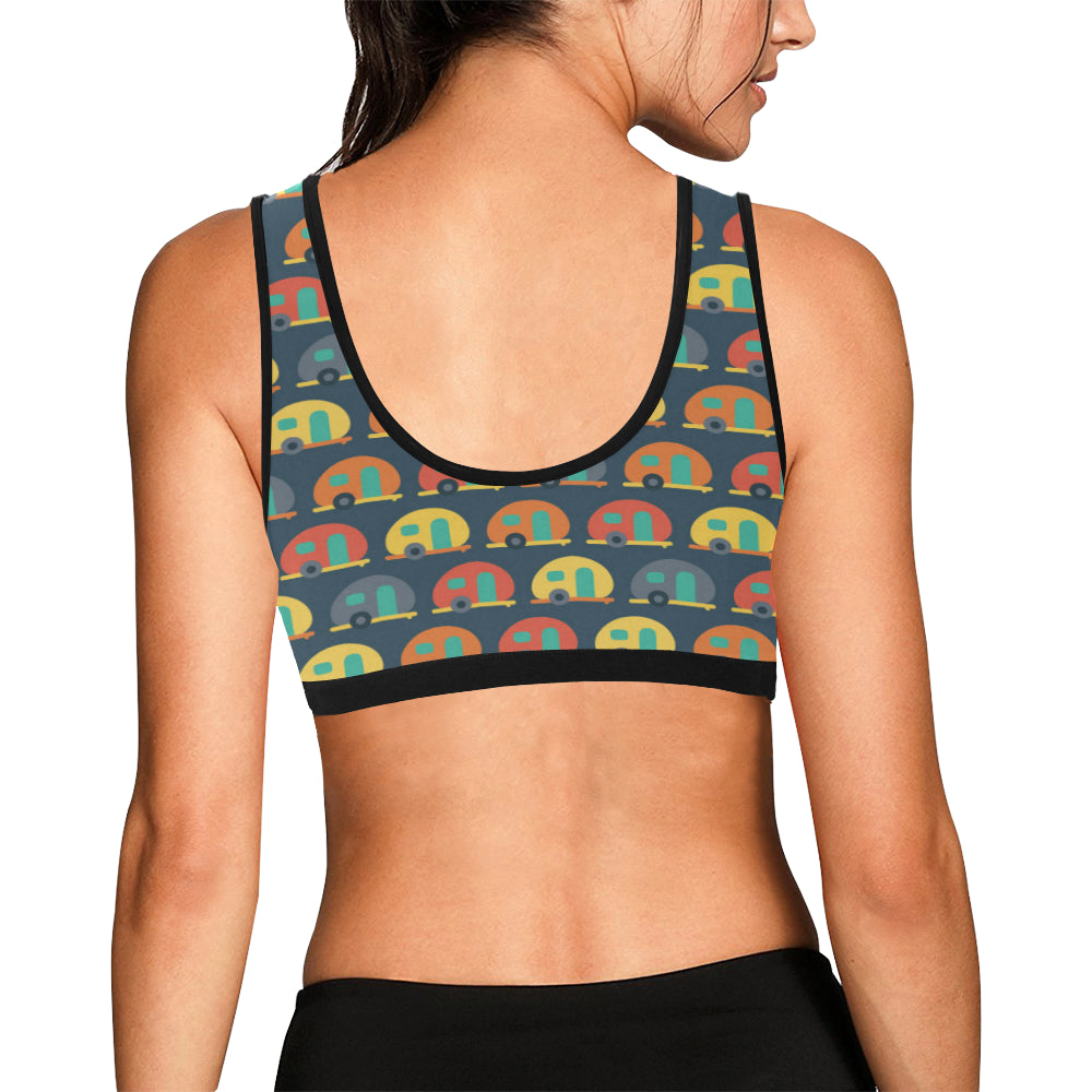 Camper Pattern Print Design 02 Sports Bra