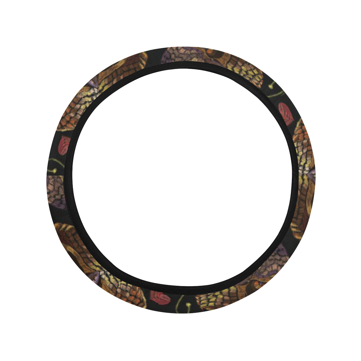 Owl Pattern Print Design A08 Steering Wheel Cover with Elastic Edge