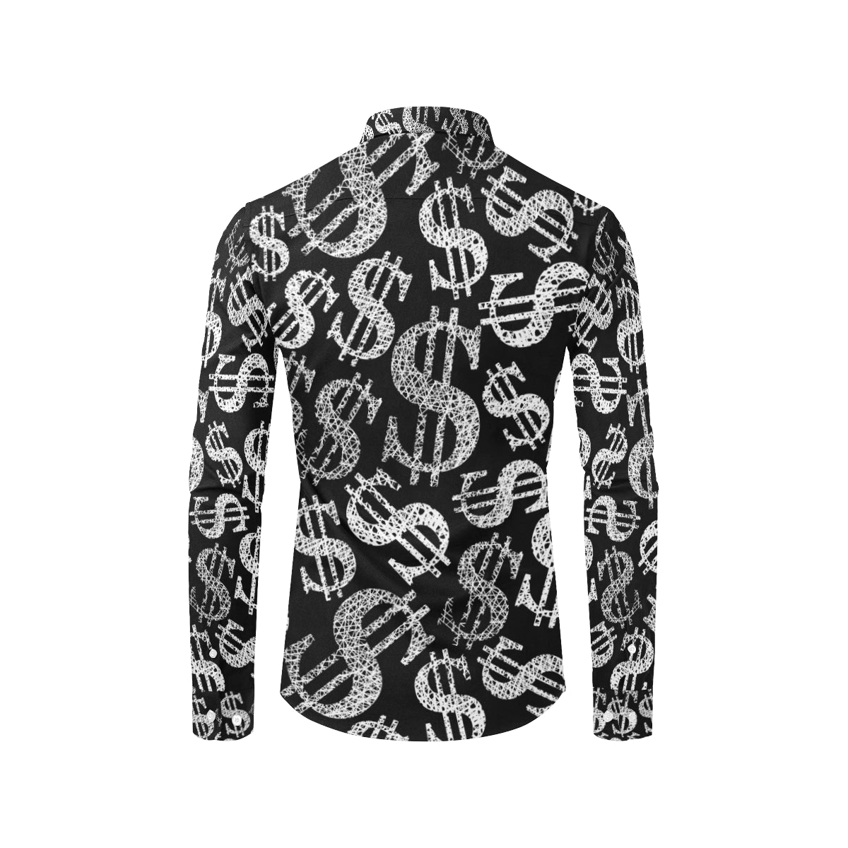 Money Pattern Print Design 02 Men's Long Sleeve Shirt