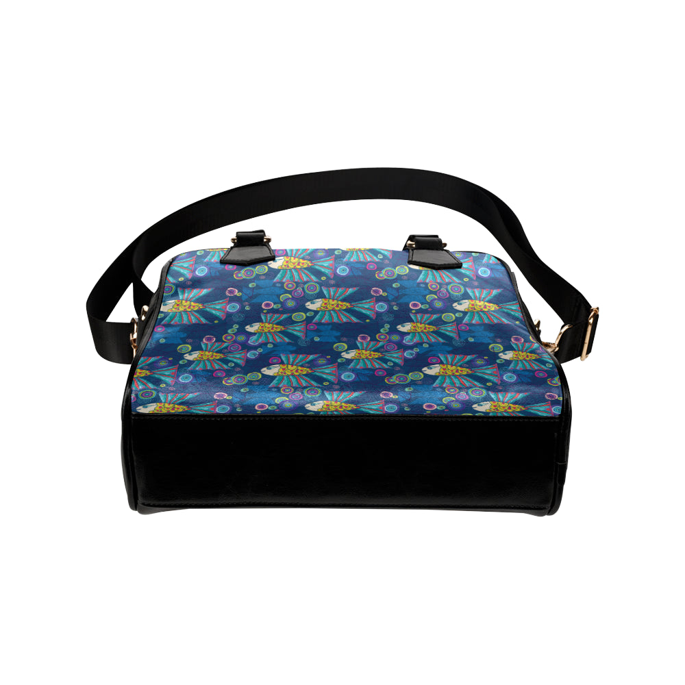 Flying Fish Pattern Print Design 01 Shoulder Handbag