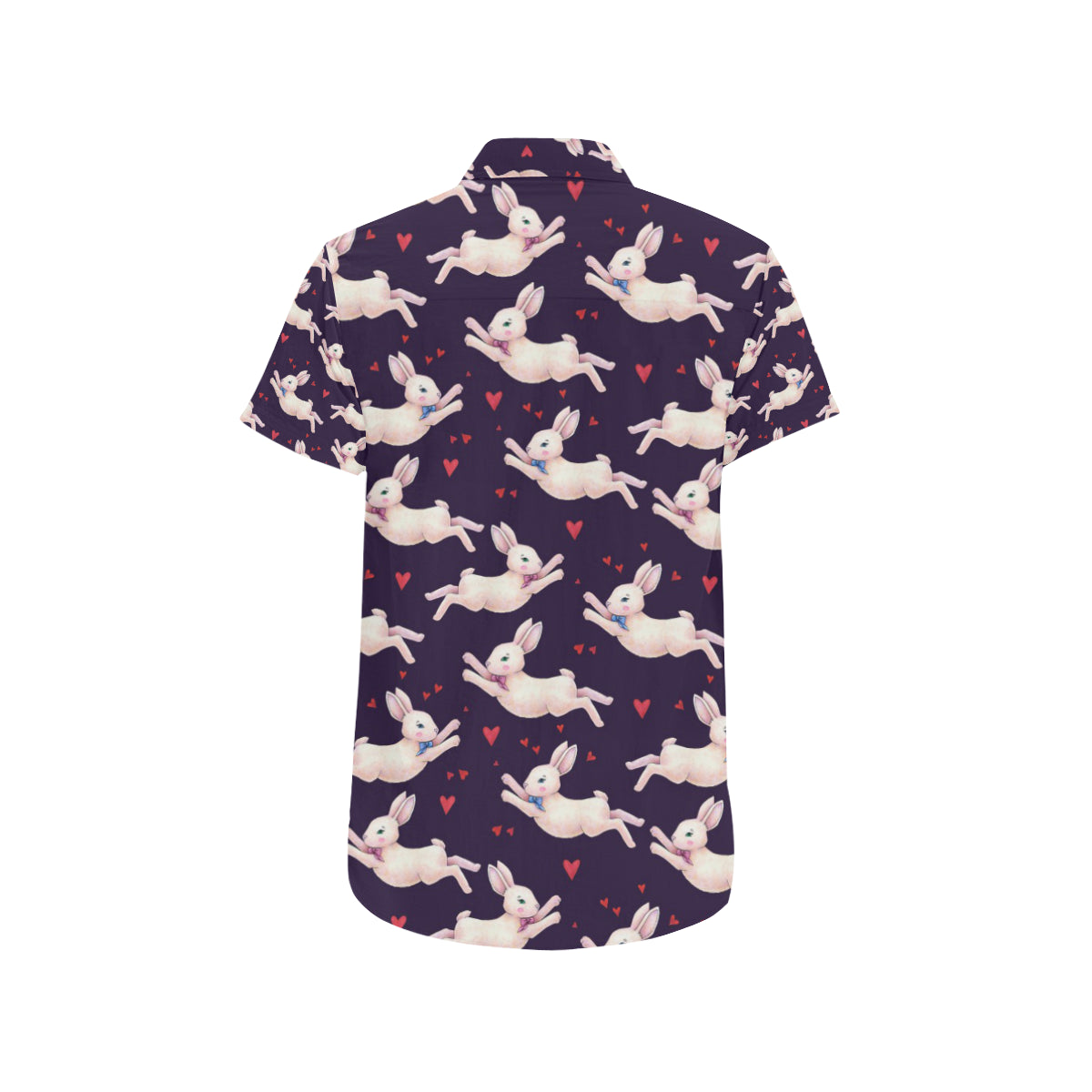 Rabbit Pattern Print Design RB016 Men's Short Sleeve Button Up Shirt