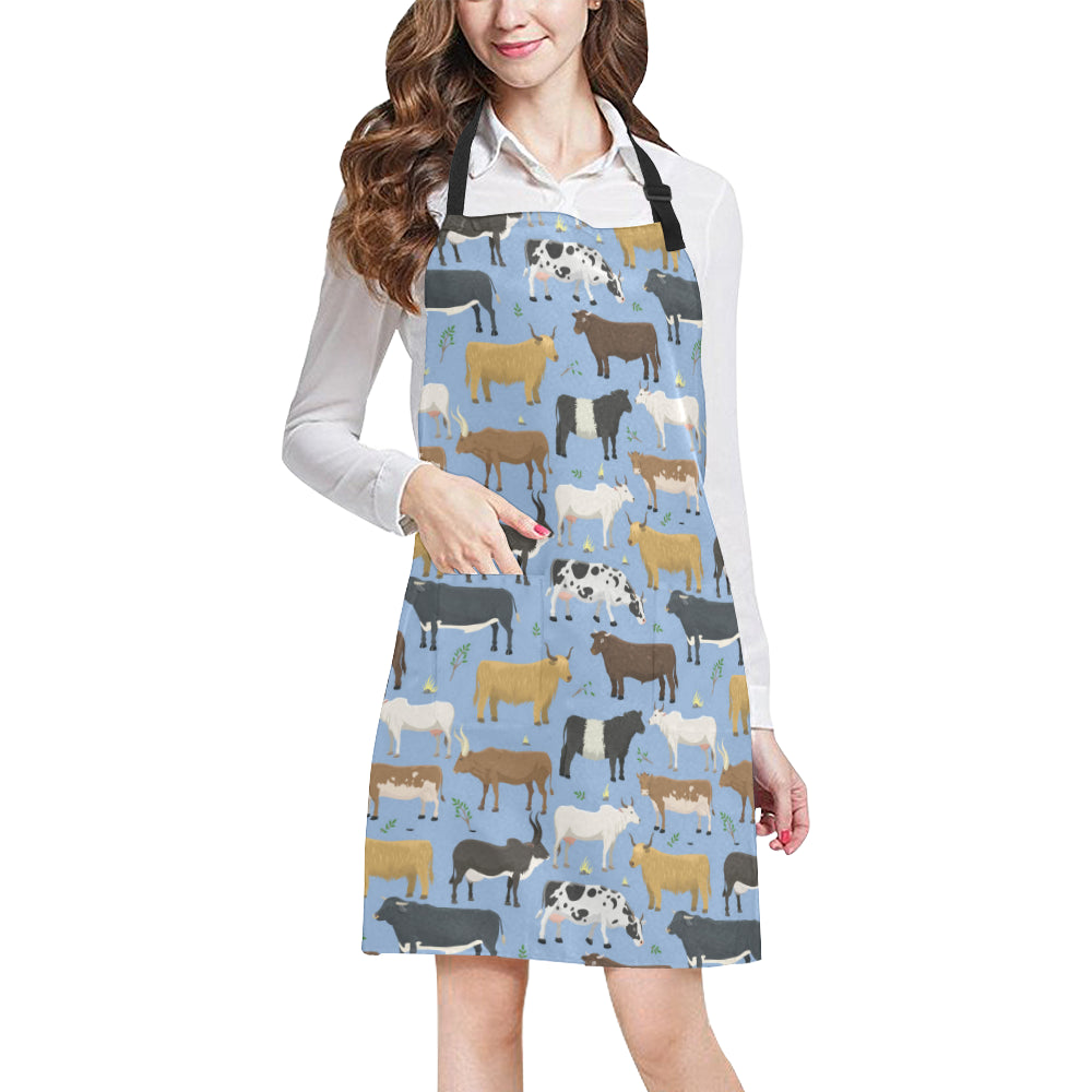 Cattle Pattern Print Design 02 Apron with Pocket