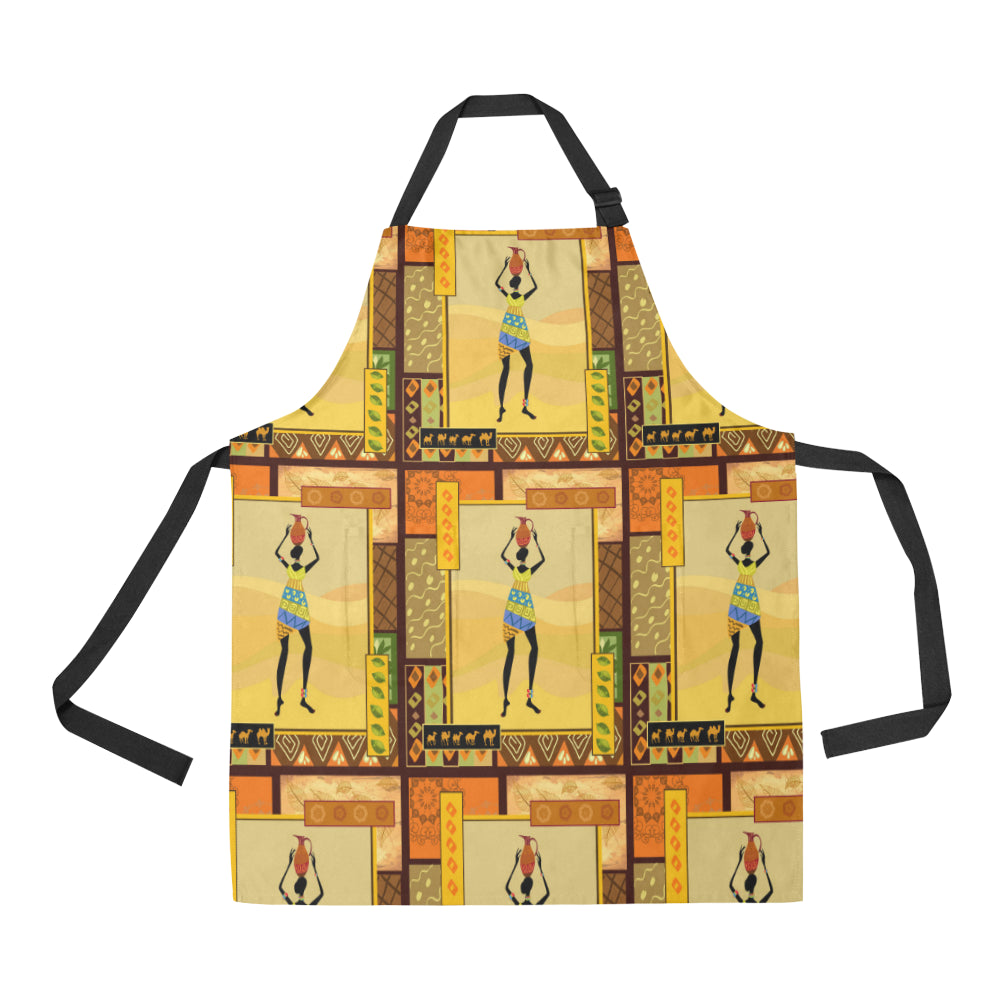 African Girl Design Apron with Pocket
