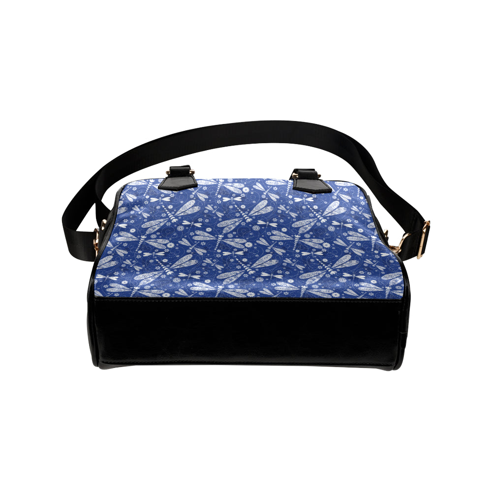 Dragonfly Pattern Print Design 03 Shoulder Handbag