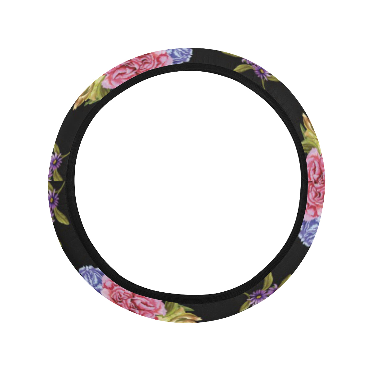 Carnations Pattern Print Design CN05 Steering Wheel Cover with Elastic Edge