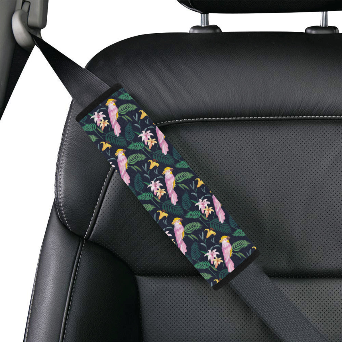 Cockatoo Pattern Print Design 03 Car Seat Belt Cover
