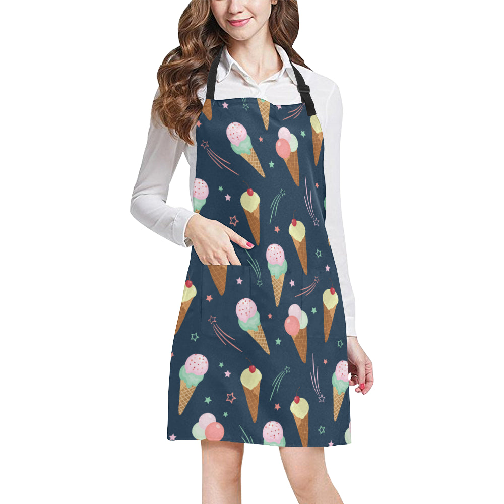 Ice Cream Pattern Print Design 04 Apron with Pocket