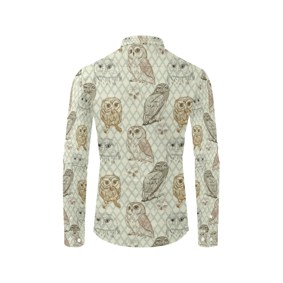 Owl Pattern Print Design A03 Men's Long Sleeve Shirt