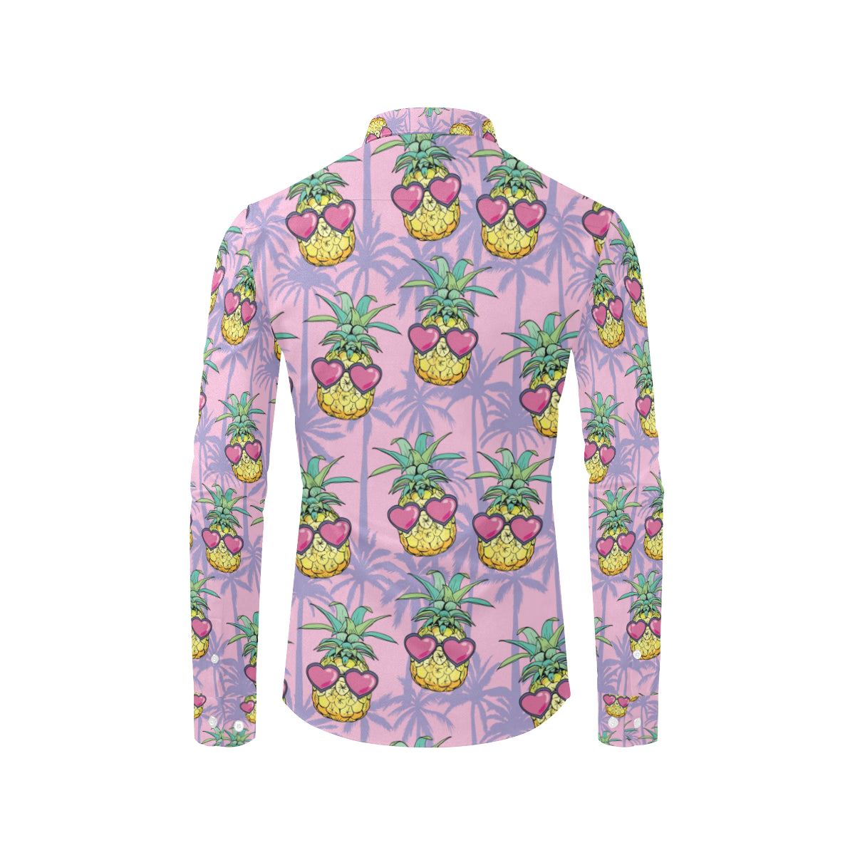 Pineapple Pattern Print Design PP06 Men's Long Sleeve Shirt