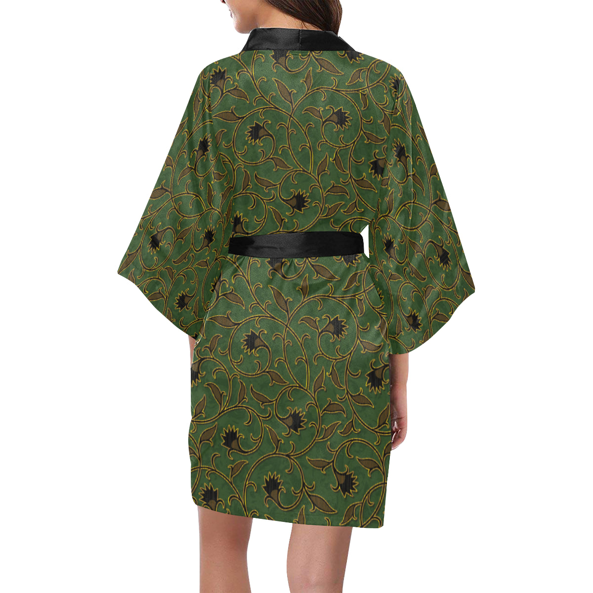 Brocade Pattern Print Design 02 Women's Short Kimono