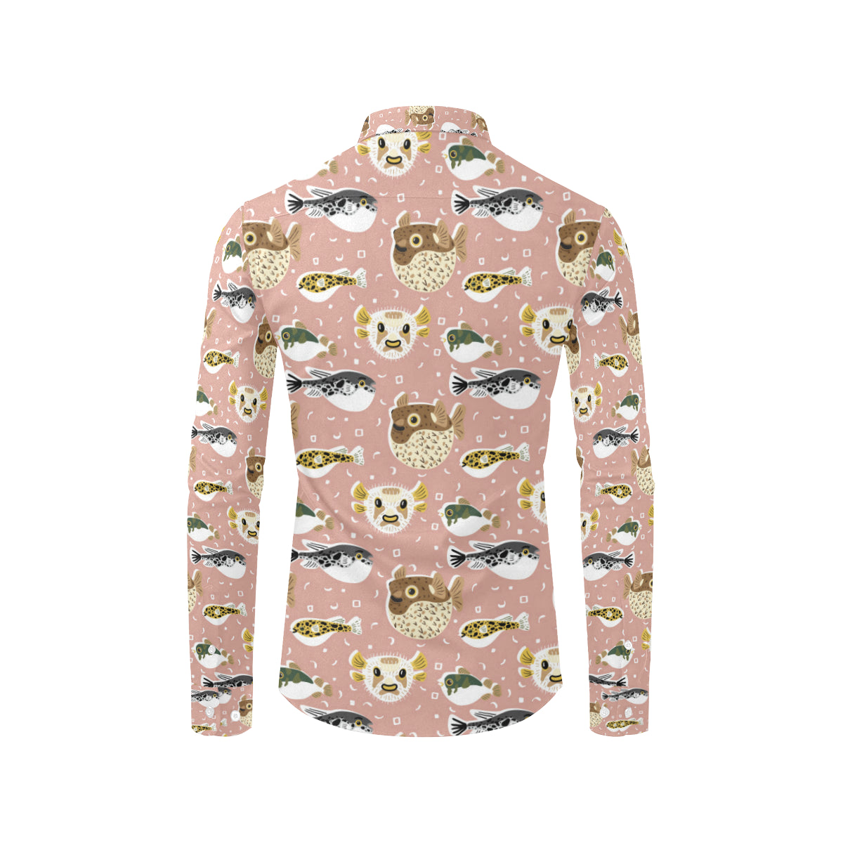 Fugu Cute Pattern Print Design 01 Men's Long Sleeve Shirt