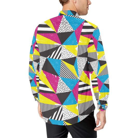 80s Pattern Print Design 2 Men's Long Sleeve Shirt
