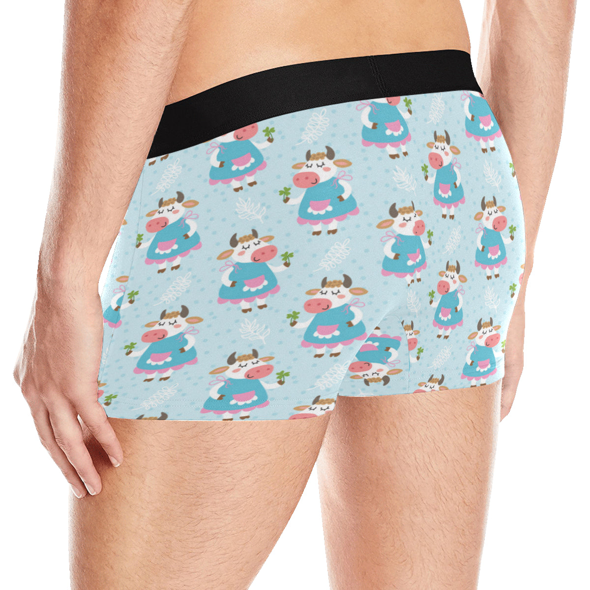 Cattle Happy Pattern Print Design 03 Men's Boxer Briefs